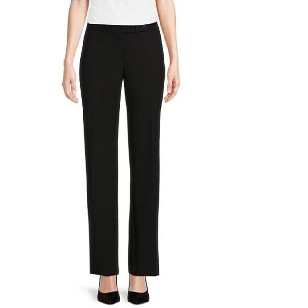 Calvin Klein Pants Womens 14 Black Classic Fit Trouser Leg Stretch Luxe Academia